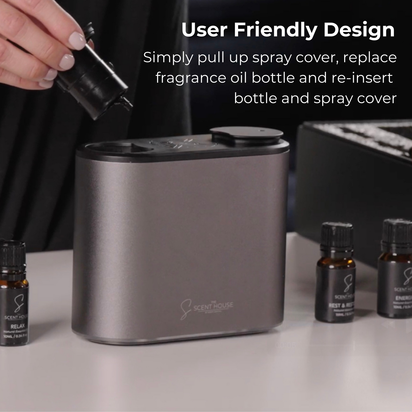 Dual Micro Scent Diffuser + 4x 10ml Bottles of fragrance